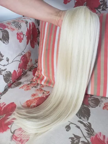 Cabelo Humano Loiro Liso 60cm 200 gramas