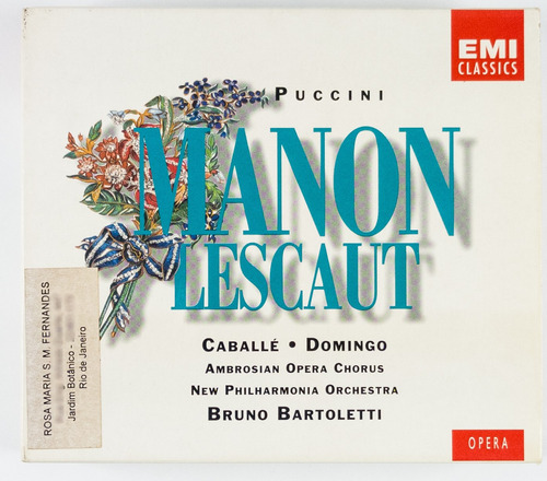 Cd Duplo Puccini Caballé Domingo Manon Lescaut Importado