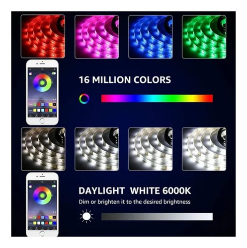 Tira De Luz 300 Led Rollo 5 Metros Exterior Ip67 Control App