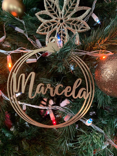 Esferas Navideñas Con Nombre Personalizado 10cm Para Regalo