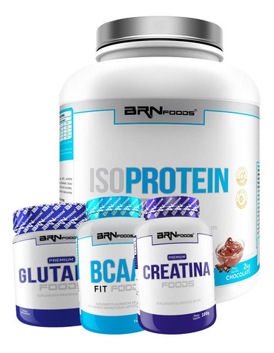Kit Whey Protein Iso Protein Foods 2kg+creatina 100g+ Bcaa