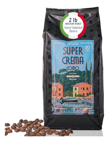 Artuzzi Super Crema 2 Libras De Café En Grano Entero I Esp.