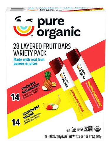 Pure Organic Barras De Fruta 504g - Unidad a $3446