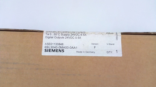 Siemens Sinamics Control Unit Cu320 6sl3040-0ma00-0aa1