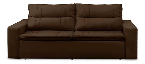 Sofá Retrátil Reclinável Com Molas 1,80m Ester Suede Marrom