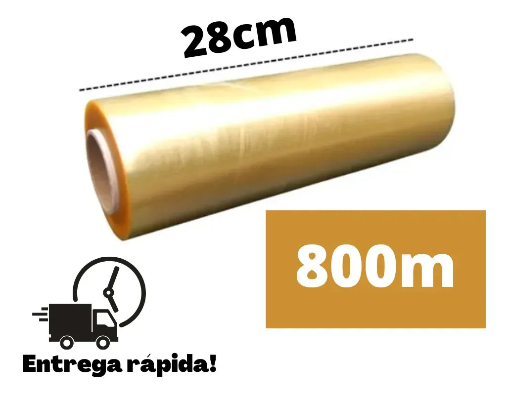 Rolo Bobina Plástico Filme Pvc Esticavel 28cm X 800m TEICHAIR
