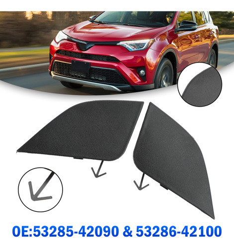 2 Tapa Remolque Parachoques Delantero Para Toyota Rav4 16-18