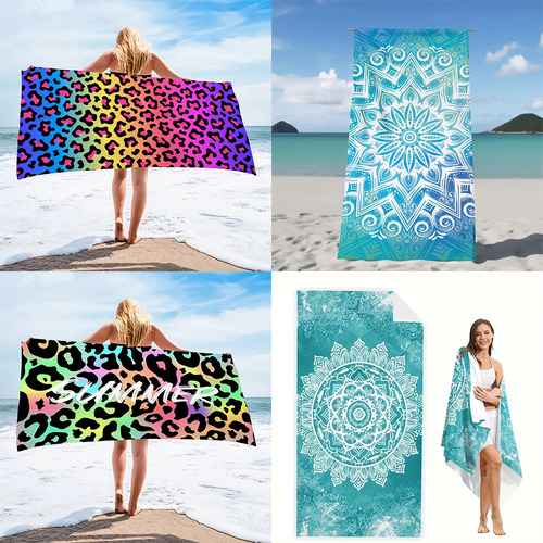 Toalla De Playa Mandala Beach Towel De Microfibra Con Estamp