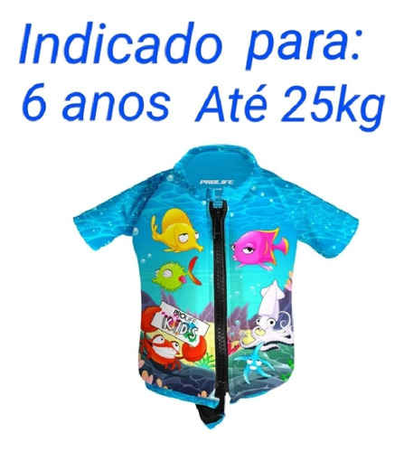 Camisa Flutuadora Prolife Infantil 6 Anos Até 25kg