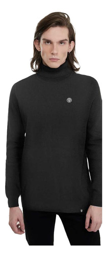 Sweater Negro Básico C. Alto Hombre D.e.e.p Selection Lm56