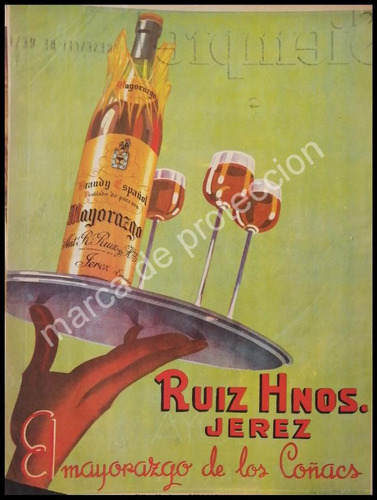 Cartel Publicitario Retro Brandy Ruiz Hermanos 1955