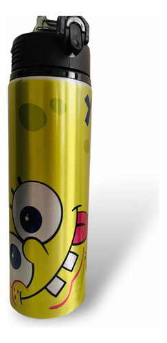 Cilindro Para Agua De Aluminio De Bob Esponja Color Amarillo