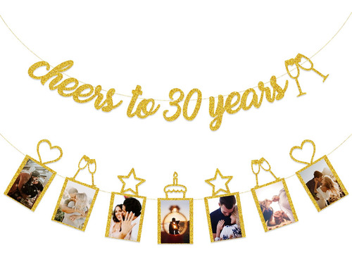 Cartel Fotografico Cheers To 30 Years Para Aniversario Año