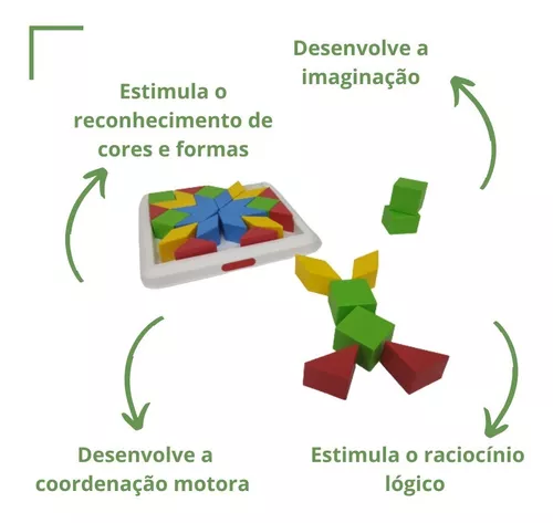 Jogo Didático Mosaicos Coloridos Brinquedos Educativos Infantil