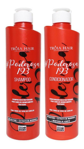  Kit Shampoo + Condicionador 193 Poderosa Tróia Hair 2x500ml