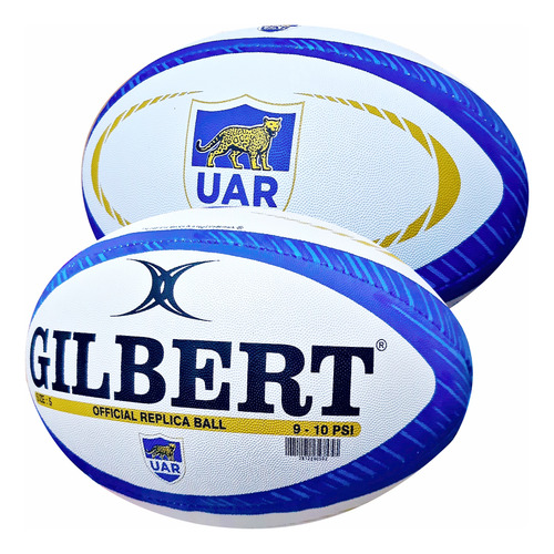Pelota Rugby Gilbert UAR N5 Color Blanco Celeste