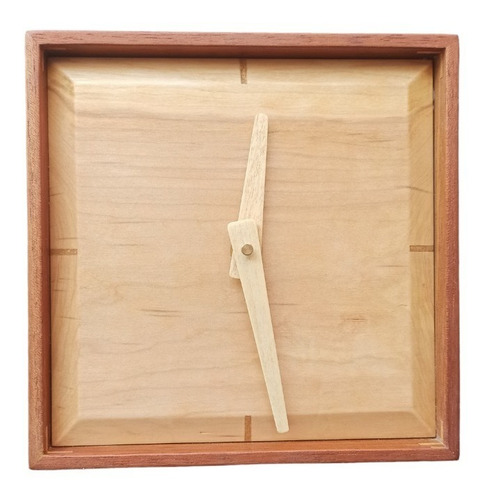 Reloj De Pared Artesanal En Madera Maciza Mov Continuo