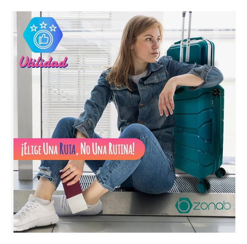 Maleta Polipropileno 20 Carry On + Neceser Verde Verde