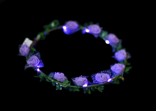 Imagen 6 de 10 de Vincha Tiara Corona Flores Hippie Especial Led Cotillon