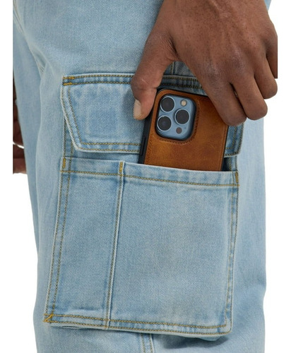 Pantalon Cargo Wrangler Hombre Denim