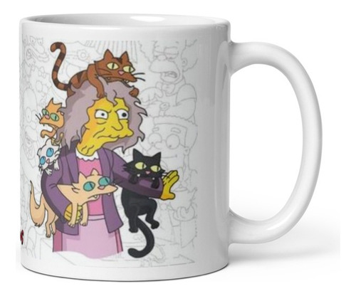 Taza Los Simpsons Loca De Los Gatos Orca Importada