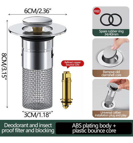Fweaad Colector De Pelo Para Lavabo Y Filtro De Lavabo