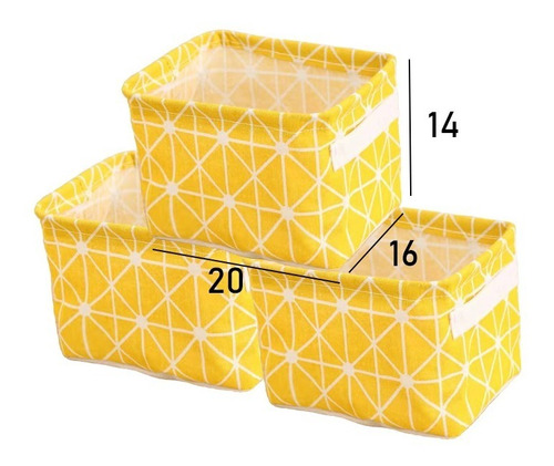 3 Unidades Cajas Organizadoras De Tela Plegables Cubos