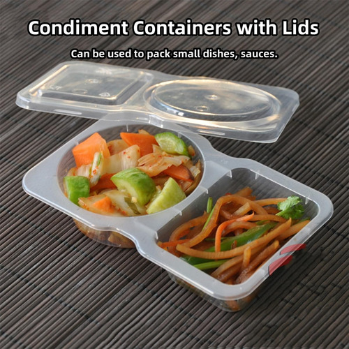 10/15/20/30/40/50 Pack Double Compartment Condiment