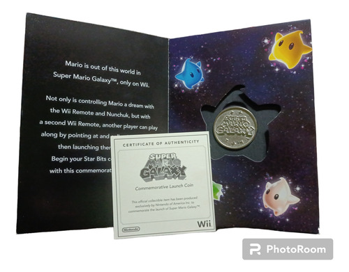 Moneda Conmemorativa De Lanzamiento Super Mario Galaxy Wii (Usado)