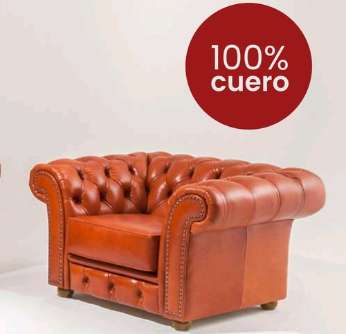 Sillon, Sofa, Chesterfield Cuero Natural Living