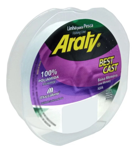 Linha Monofilamento Araty Best Cast 0,40mm Azulado 300m