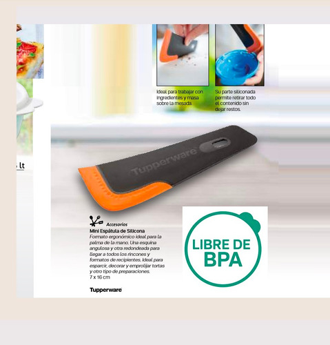 Mini Espatula De Silicona Tupperware® Libre De Bpa Negro / Naranja