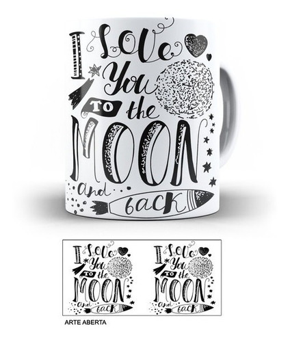 Caneca Dia Dos Namorados - I Love You To The Moon And Back