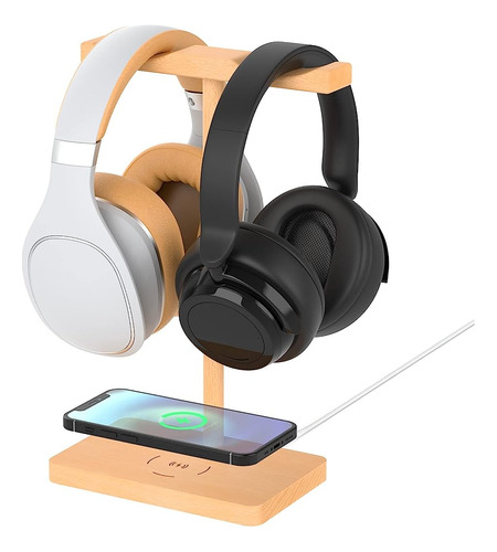 Soporte Para Auriculares Con Cargador Inalámbrico Y Cable Ti