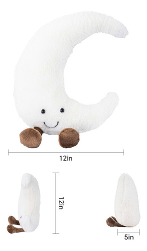 Ri 2x Peluche Sol Y Luna, Almohada Suave De 12 For Niños,
