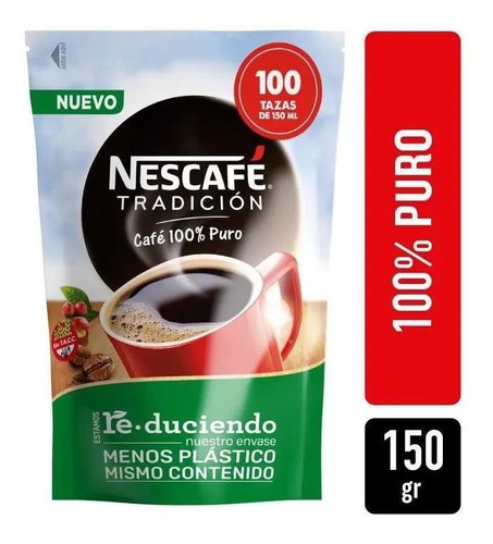 Nescafé Tradición Instantaneo Clasico 100% Puro Doypack 150g