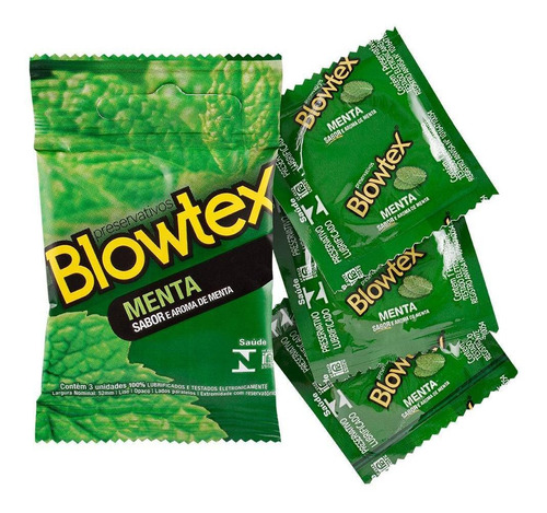Imagem 2 de 6 de Preservativo Blowtex Menta C/ 3 Unidades