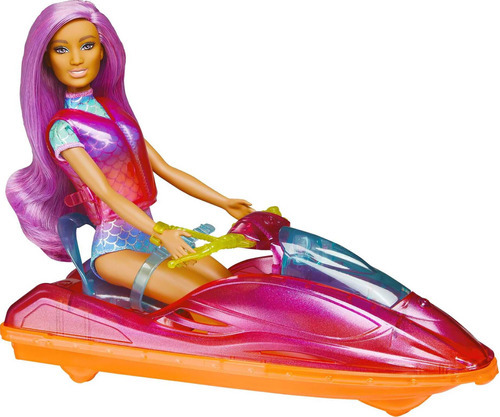 Muñeca Barbie De Playa Con Moto Acuática Y Accesorios Para D