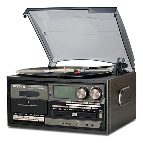 Tocadiscos Vintage Bluetooth 9 En 1 Looptone Grabadora