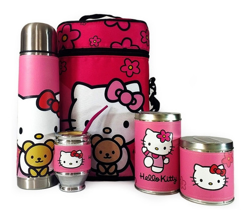 Juego De Mate Completo Hello Kitty Cuero Set Kit Matero