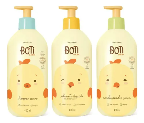 Combo Boti Baby: Shampoo + Condicionador + Sabonete 400ml
