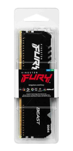 Imagen 4 de 4 de Memoria Ram Kingston Fury Beast Ddr4 32gb 3200 Negro Rgb
