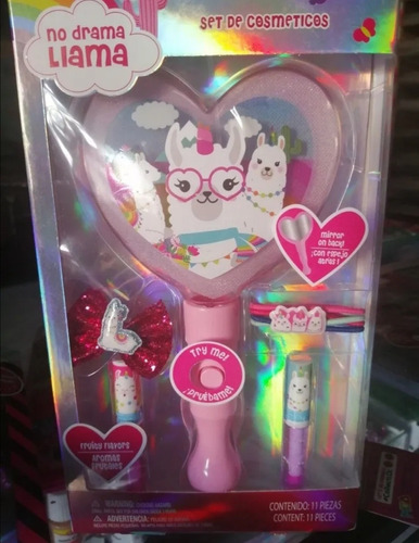 Kit Maquillaje Para Niña Llama Nuevo Accesorios Luz