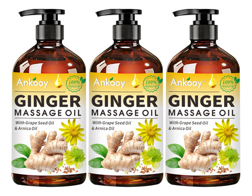3 Pack Ginger Oil, Ginger Oil Lymphatic Drainage Massage,bel