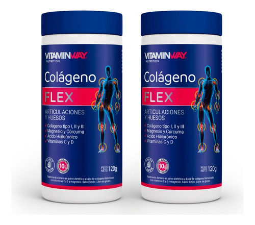 Colageno Flex Vitamin Way 120g Huesos Y Articulaciones X2