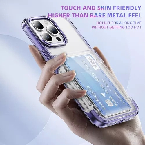 B / Funda Transparente For iPhone Con Tarjetero