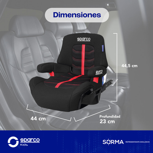 Imagen 3 de 10 de Butaca Booster C/ Respaldo Niños H/ 12 Años Isofix Sparco