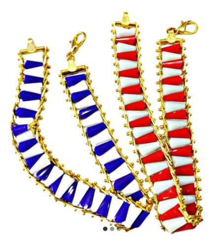 Shango Y Yemaya Pulseras Ides Chapa De Oro Cristales Cónicos