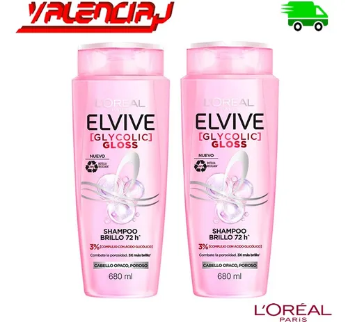 Loreal Elvive Shampoo Glycolic X 2 Und - mL a $65