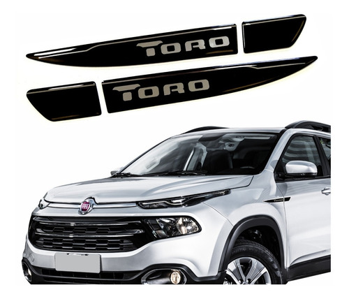 Adesivo Aplique Lateral Fiat Toro Black Resinado Res25